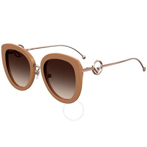 Fendi Brown Gradient Oversized Ladies Sunglasses 